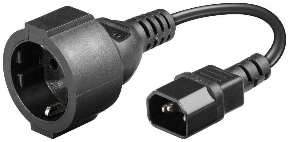 Cablu Preluftor UPS IEC C14-Schuko 0.15m OEM