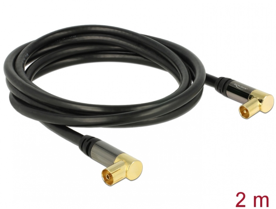 Cablu Prelungitor Antena Delock 2m, Unghi 90°