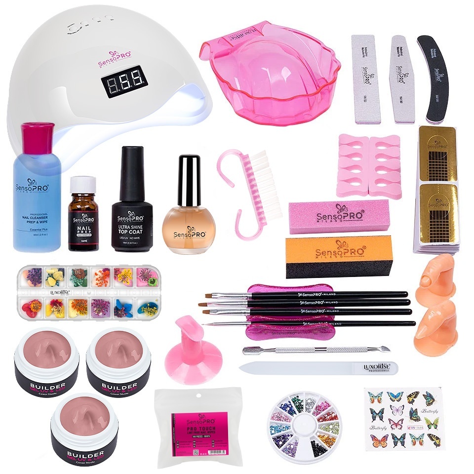 Kit Unghii Gel Luxorise cu Lampa 48W