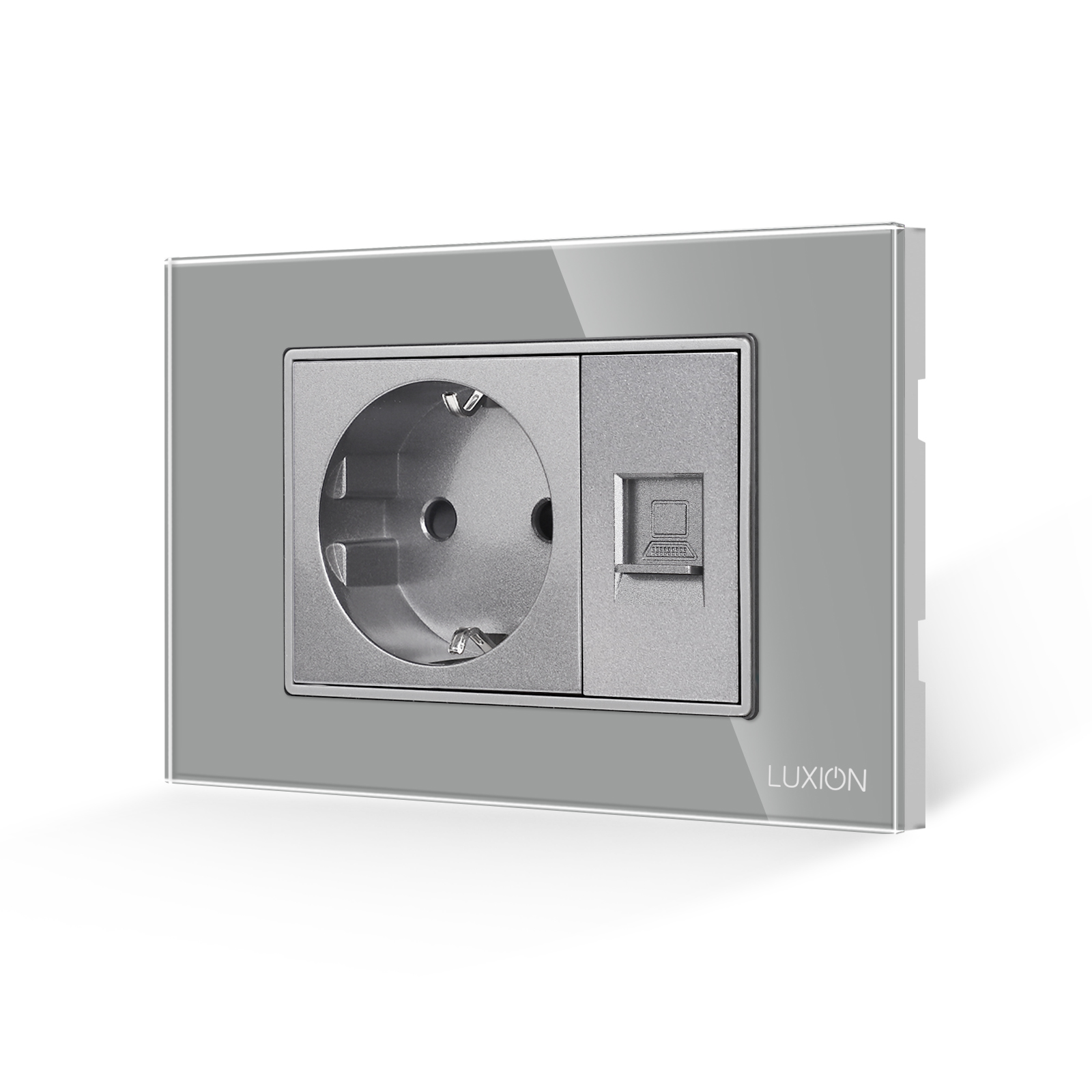 Priza Schuko + Priza Internet cu Rama Sticla LUXION 3M - imagine 13