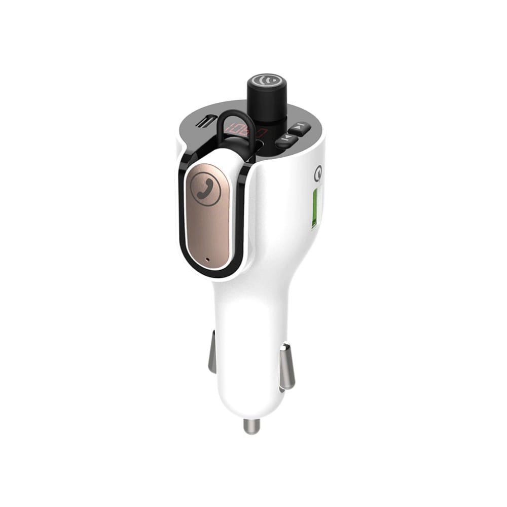 Modulator Auto FM Spacer Bluetooth 5.0 cu Cască și Quick Charge - imagine 2