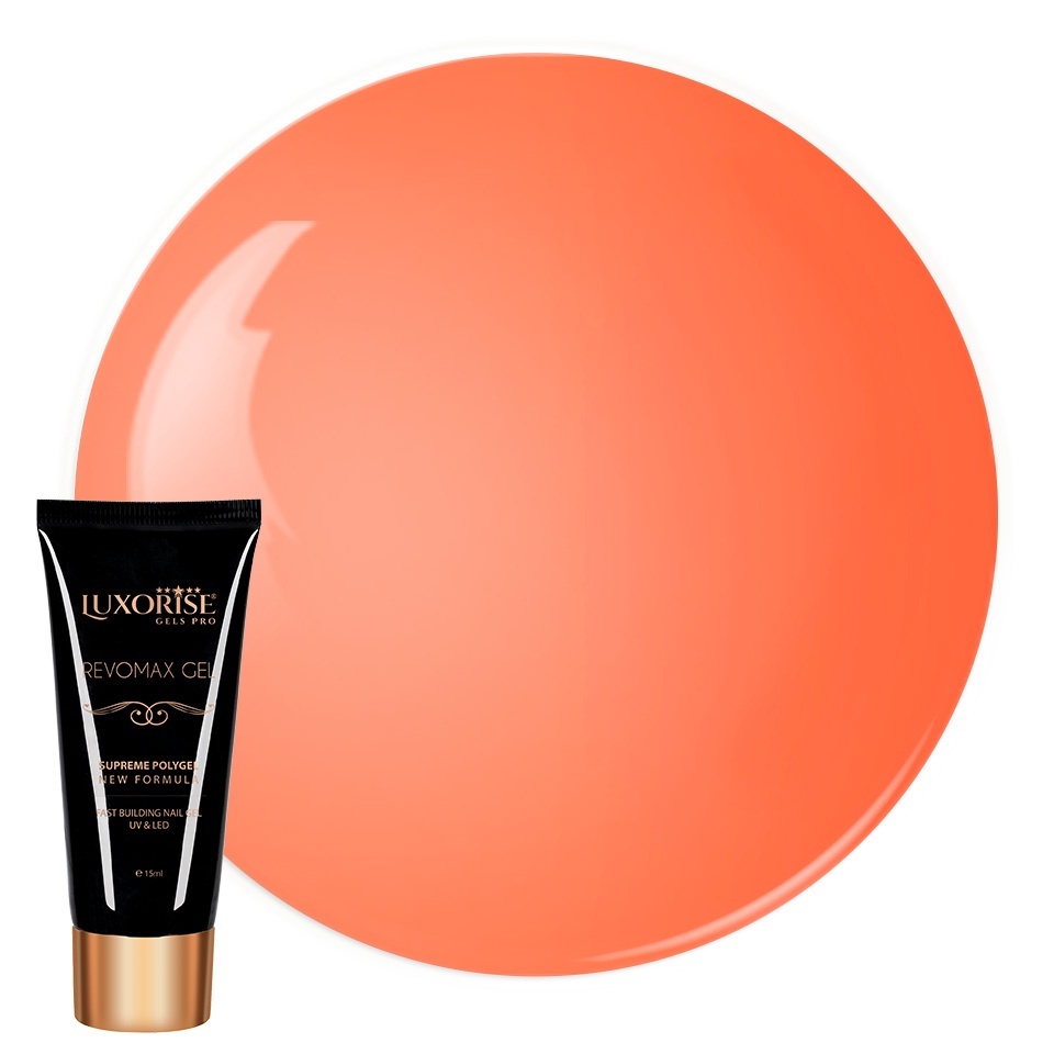 Polygel Luxorise Apricot Sorbet, 15ml - Modelare Ușoară