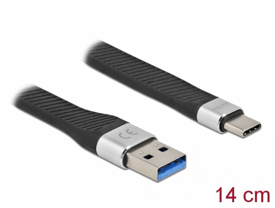 Cablu USB 3.2 Delock FPC Flat 14cm, 3A