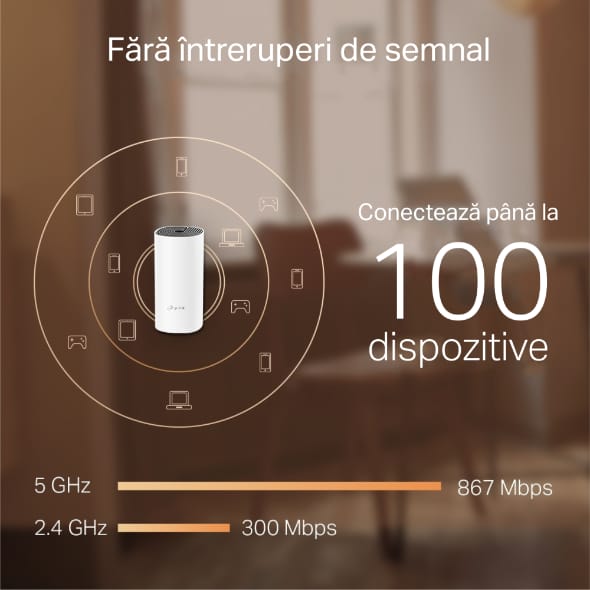 TP-Link Deco M4 Mesh Wi-Fi AC1200 (3-pack) - Acoperire Totală - imagine 9
