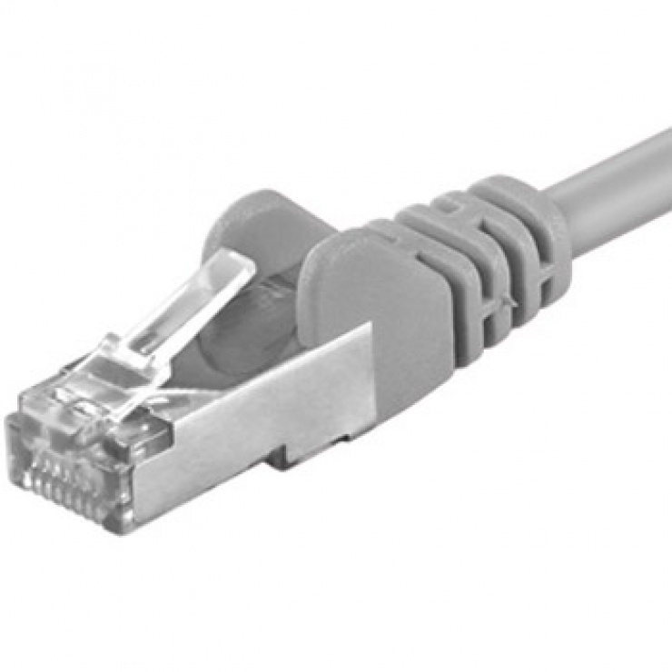 Cablu Rețea SFTP Cat 6A 0.25m Gri OEM