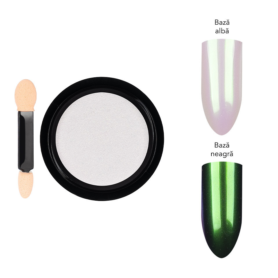 Pigment Unghii Aurora Luxorise Spring Green, Efect Metalizat