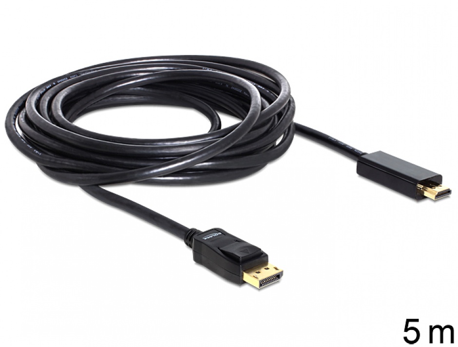 Cablu DisplayPort la HDMI 5m Delock, Ecranat