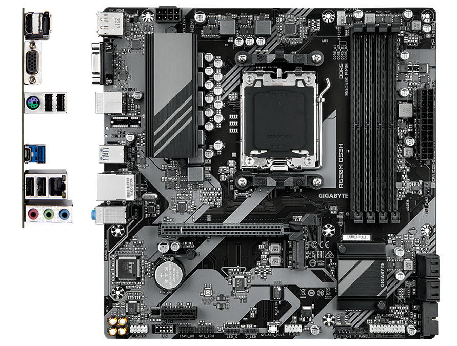 Placa de Baza Gigabyte A620M DS3H AM5 - Performanta DDR5 - imagine 2