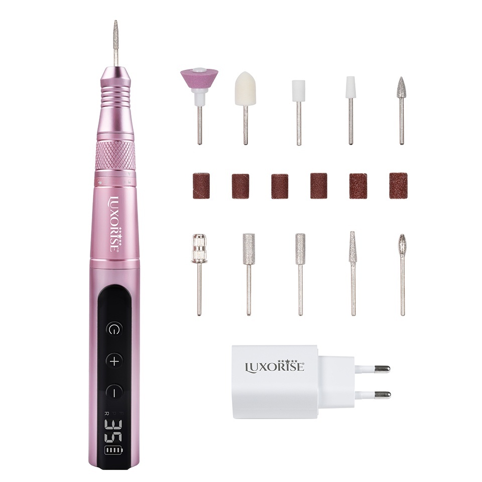 Freza Unghii Luxorise Titanium ProMAX, 35000 RPM, Roz