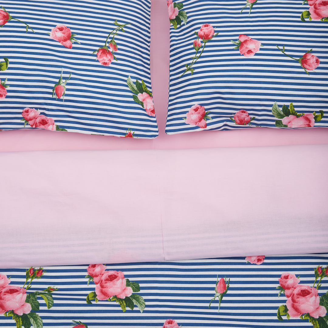 Lenjerie Pat Dublu 100% Bumbac 132TC Rose - Generic - imagine 3