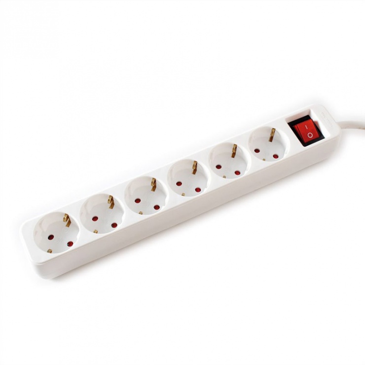 Prelungitor 6 prize 10m Value cu switch ON/OFF - imagine 1