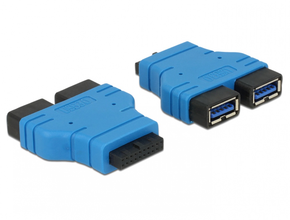 Adaptor Delock USB 3.0 Pin Header la 2x Porturi A