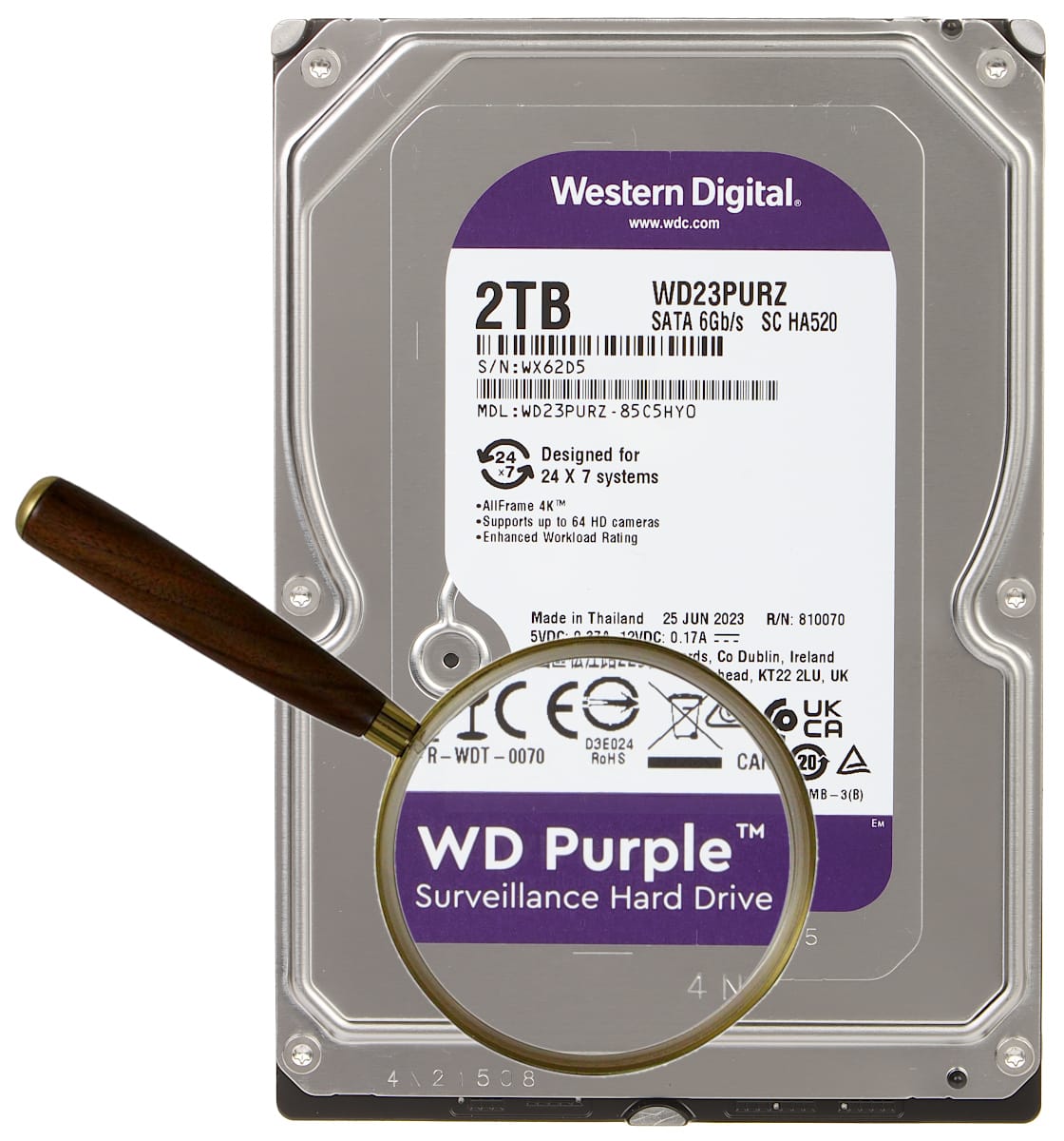 HDD Supraveghere WD PURPLE 2TB WD23PURZ CMR 5400RPM - imagine 3