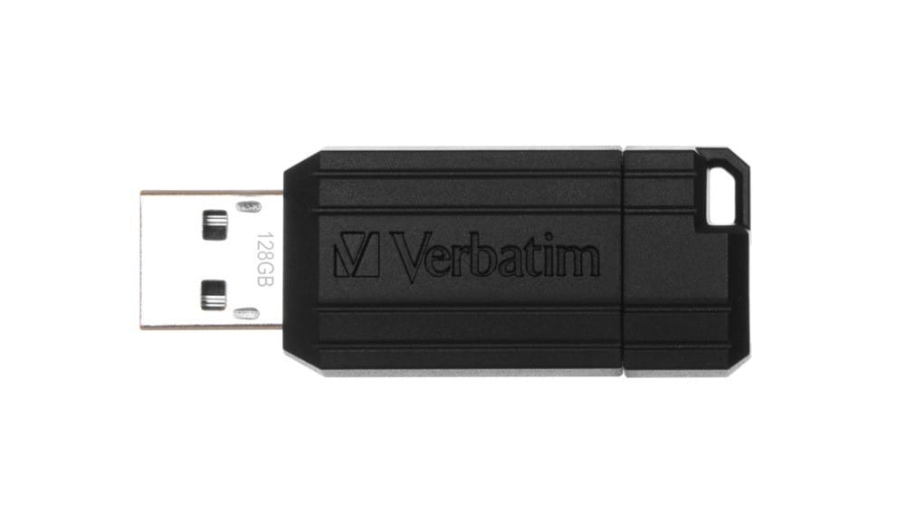 Memorie USB Verbatim PinStripe 128GB Negru - Stocare Sigură - imagine 2
