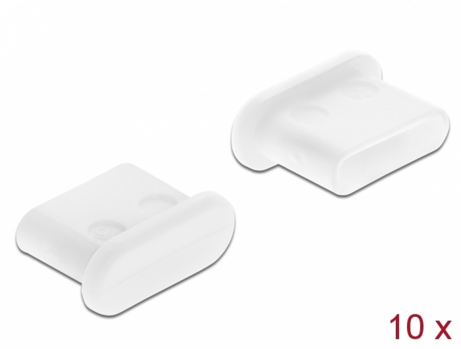 Capace Protectie USB-C Delock Alb 10 Buc