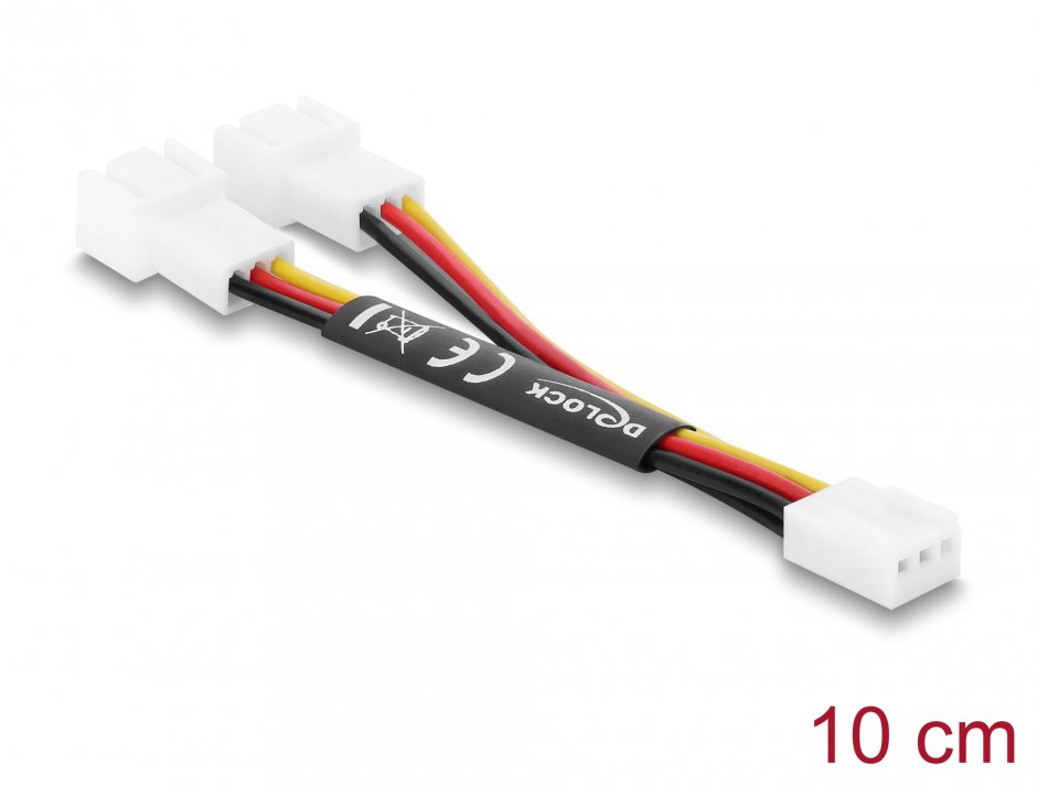 Splitter Ventilator 3 Pini 1 la 2 Delock 91429, 10cm