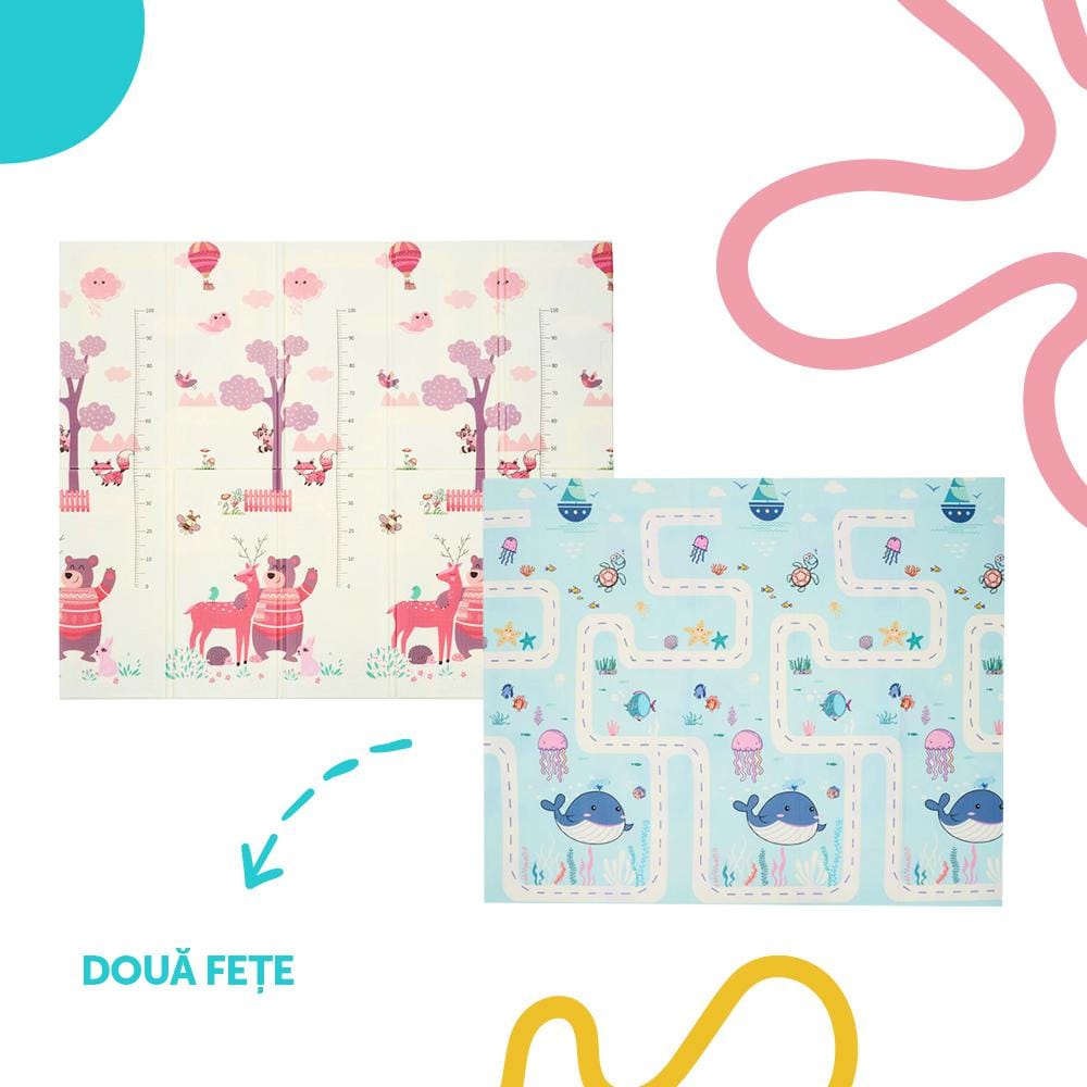 Covor Joaca Copii Spuma Pliabil 180x200cm - U-Grow Impermeabil - imagine 19