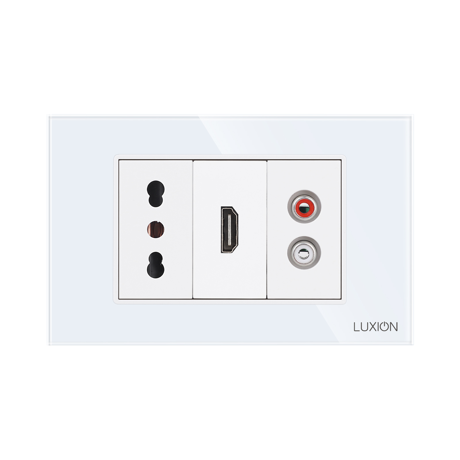 Priza Ingusta + HDMI + Audio cu Rama Sticla LUXION, IP44 - imagine 2