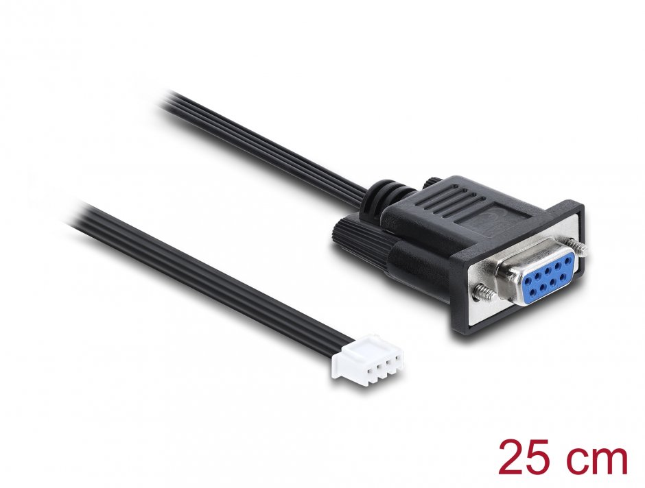 Cablu RS-232 Delock 91290, D-Sub 9p la JST XH 4p, 25 cm