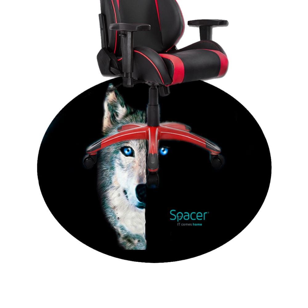 Covor Gaming Spacer WOLF 120cm Rotund - Protecție Parchet - imagine 3