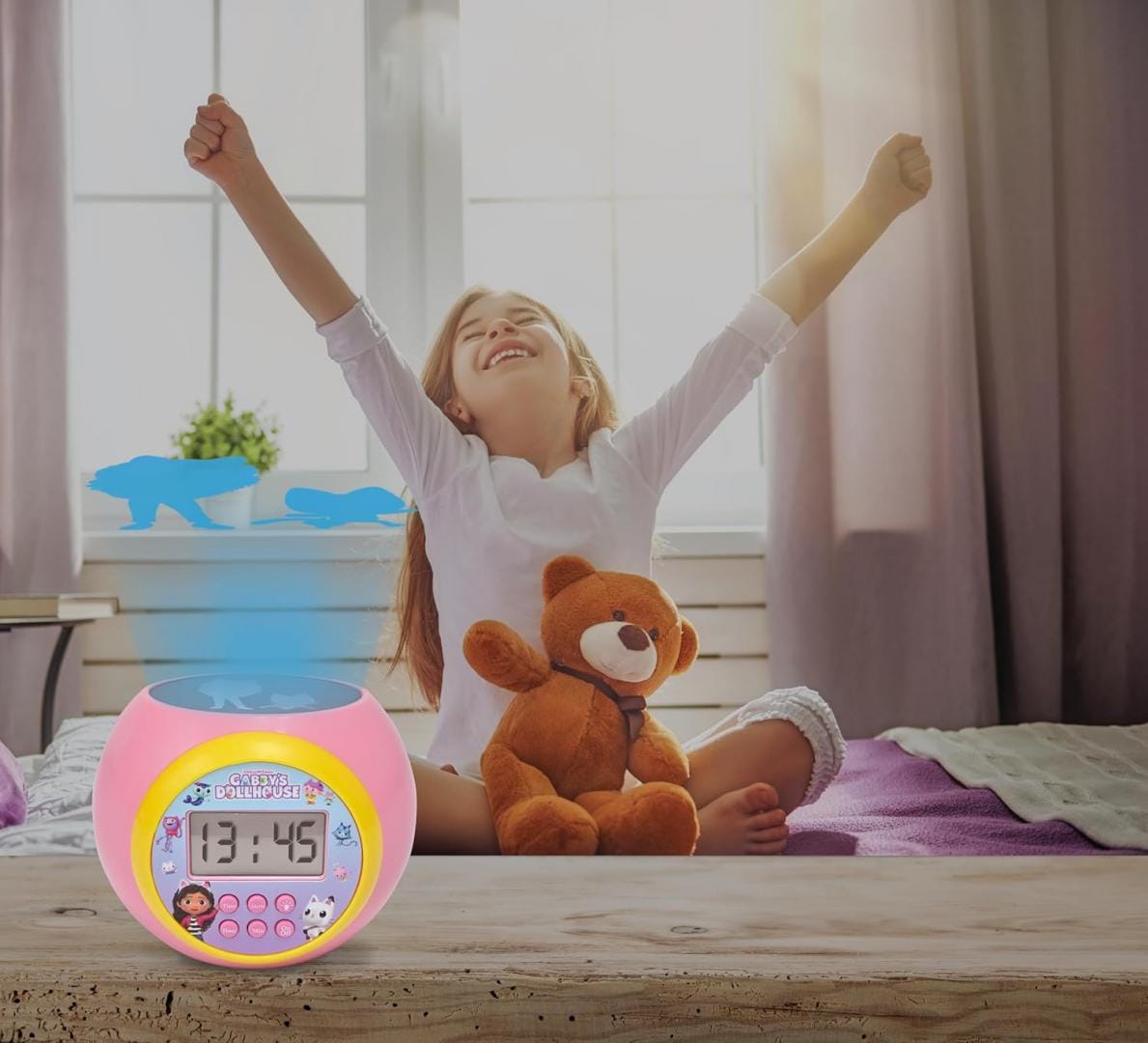 Ceas Deșteptător cu Proiecto Gabby Lexibook - Lumină de Noapte - imagine 6