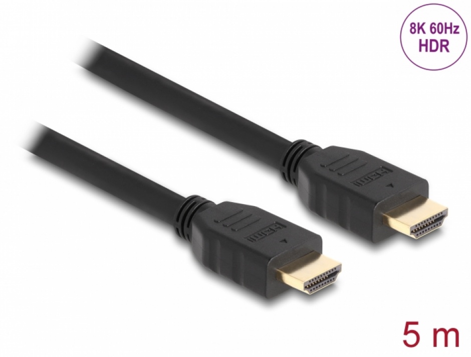 Cablu HDMI Delock 8K60Hz 5m, 48Gbps