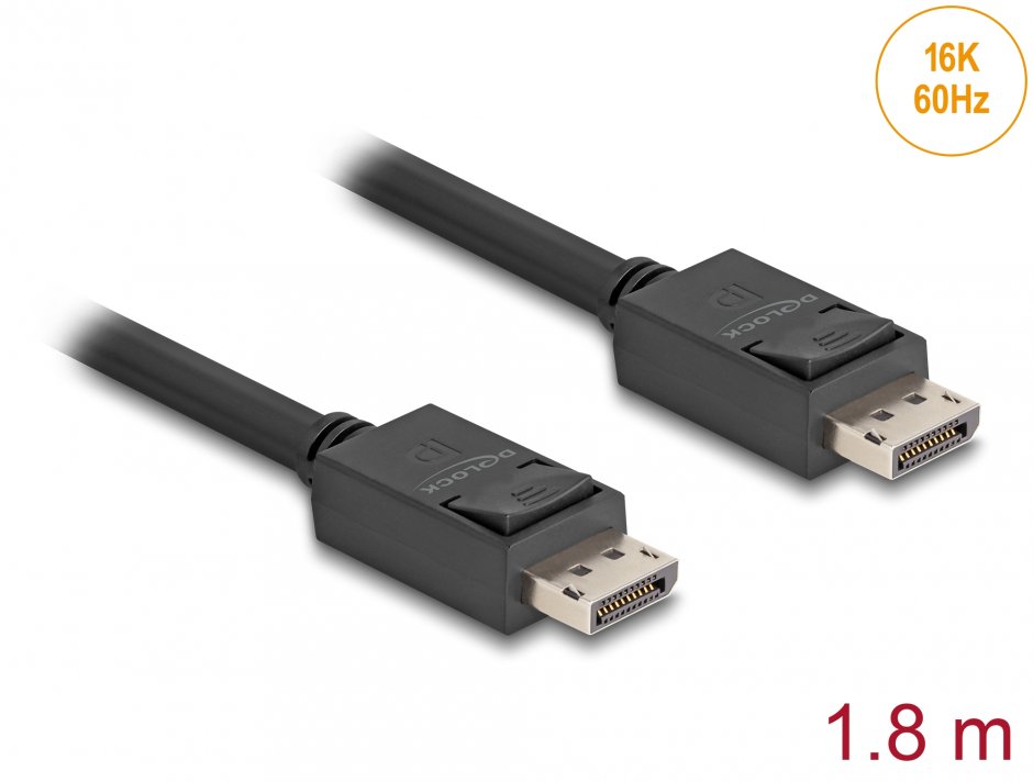 Cablu DisplayPort 2.1 Delock 16K, 1.8m