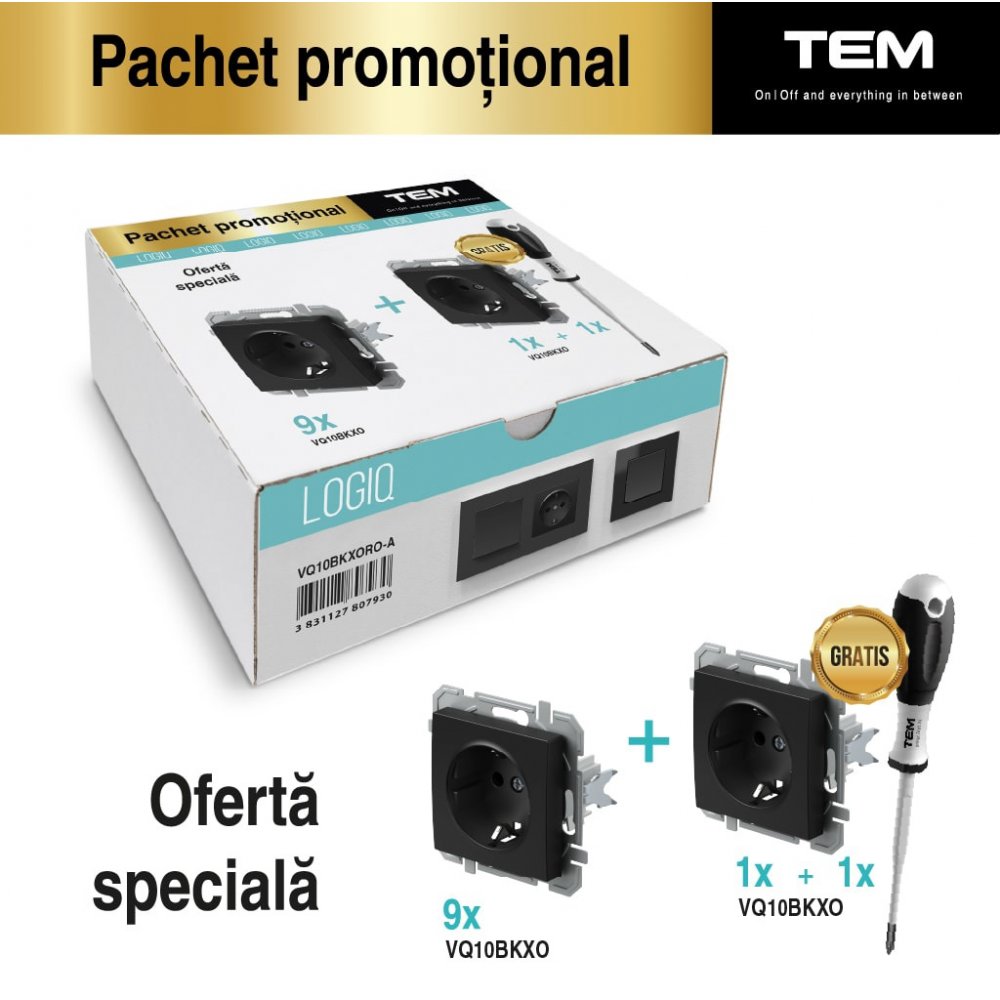 Pachet Promo 9+1 Prize TEM Logiq Flat + Șurubelniță