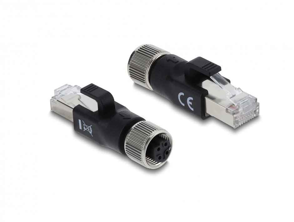 Adaptor M12 la RJ45 Delock, IP67, Industrial