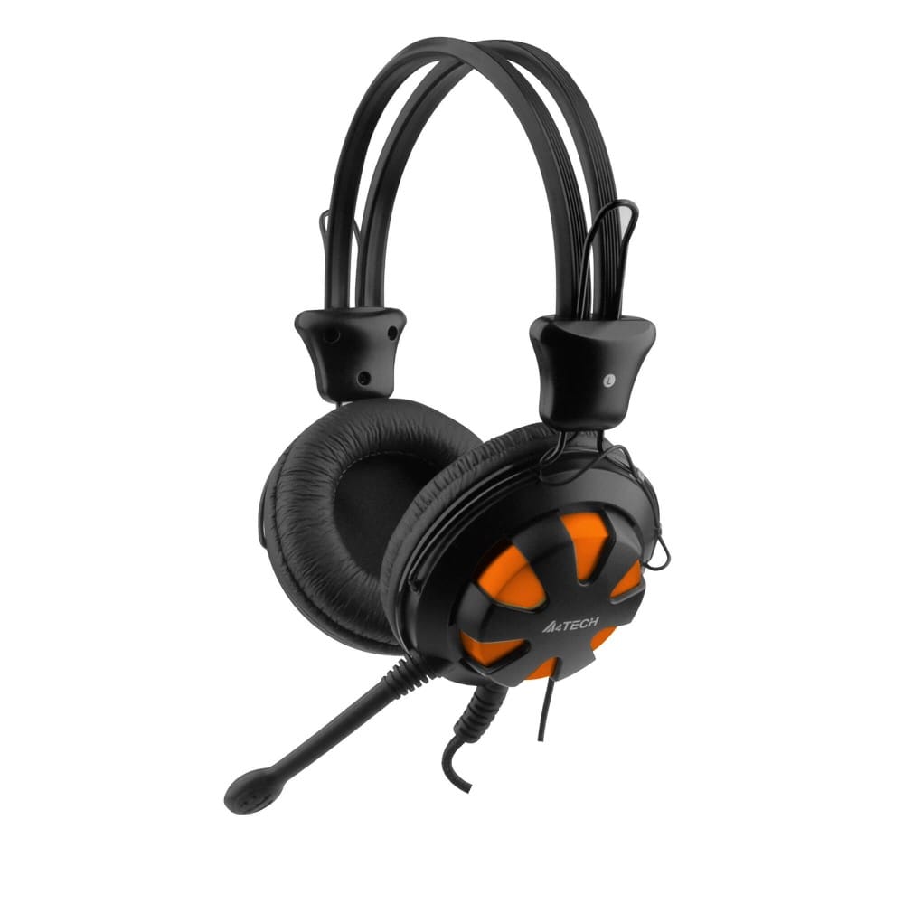 Căști cu Microfon A4Tech HS-28-3 Portocaliu/Negru - Calitate HD - imagine 2