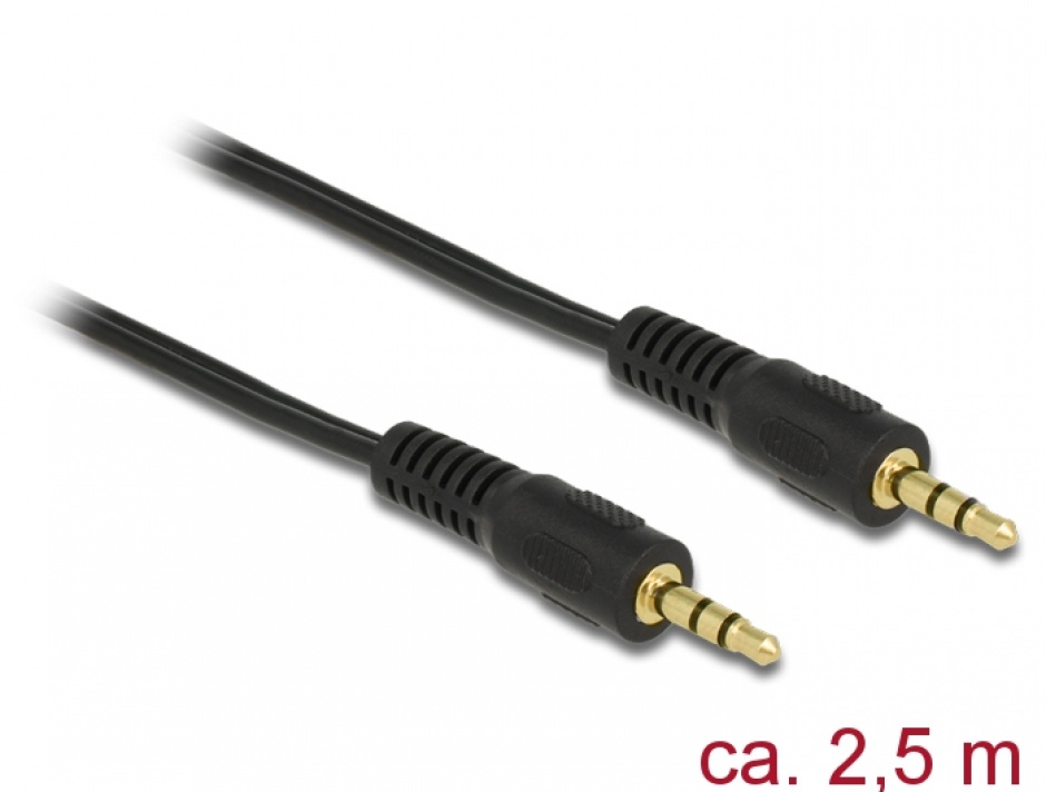 Cablu Audio Stereo Jack 3.5mm 2.5m Delock