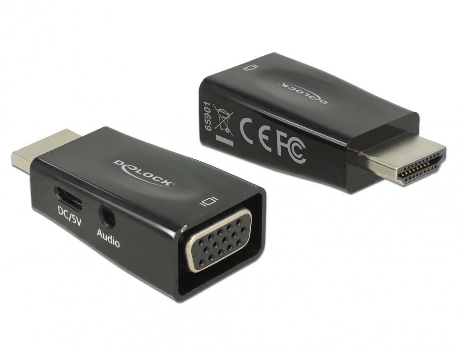 Adaptor HDMI la VGA Delock cu Audio