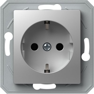 Priza SCHUKO 1P 16A Argint TEM IP20