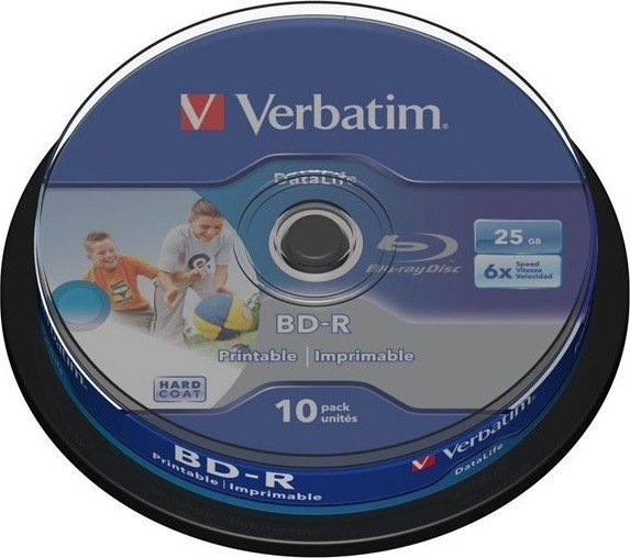 Discuri BD-R Verbatim 25GB 6x Printabil - 10 Bucăți