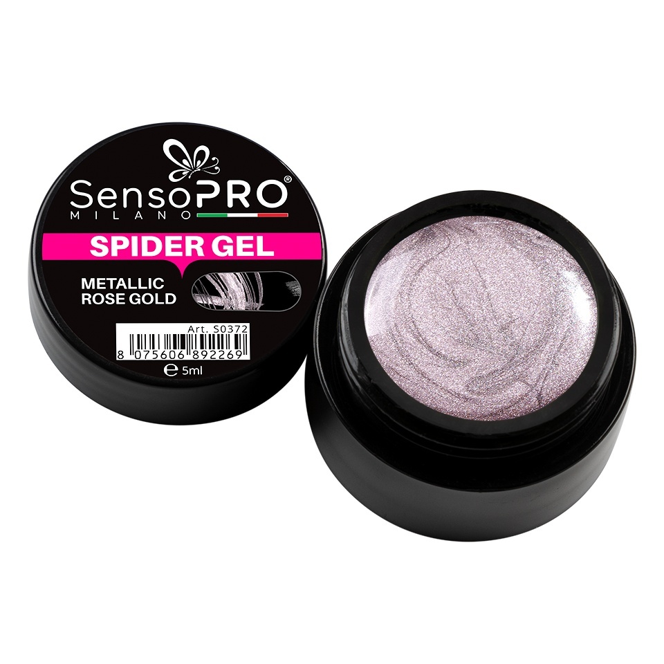 Spider Gel SensoPRO Metallic Rose Gold, 5 ml