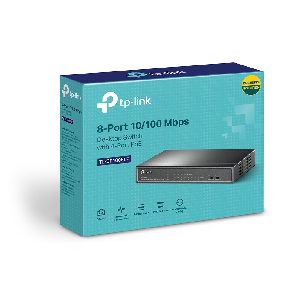 Switch TP-LINK TL-SF1008LP 8 Porturi 10/100 Mbps cu PoE - imagine 8