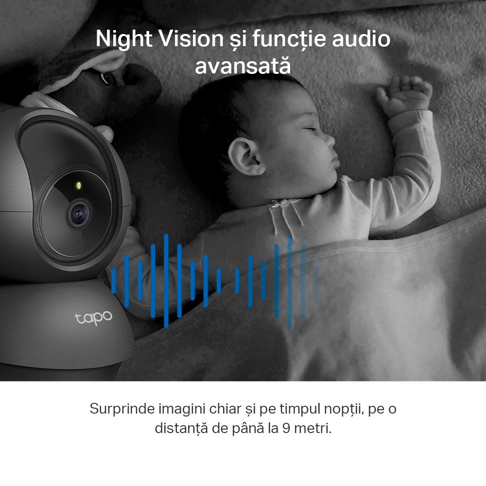 Cameră Supraveghere WiFi 2K TP-Link Tapo Pan/Tilt cu Rotire 360° - imagine 5