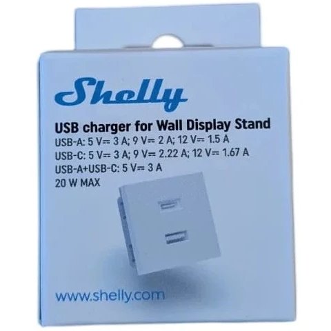 Adaptor USB Shelly Wall Display Alb