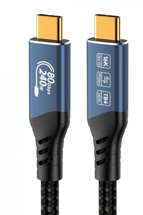 Cablu USB 4 Type C 240W 1m, 16K@60Hz, Oem