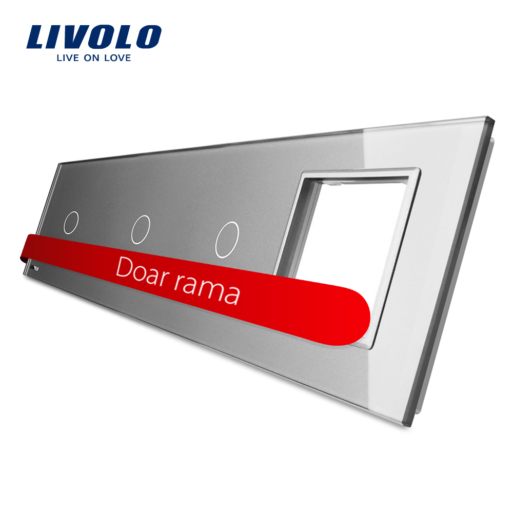 Panou Livolo 3 Touch + Priză, Sticlă Crystal - imagine 7
