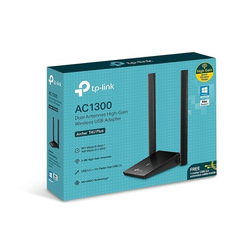 Adaptor Wireless TP-LINK Archer T4U Plus AC1300 Dual-Band USB 3.0 - imagine 3