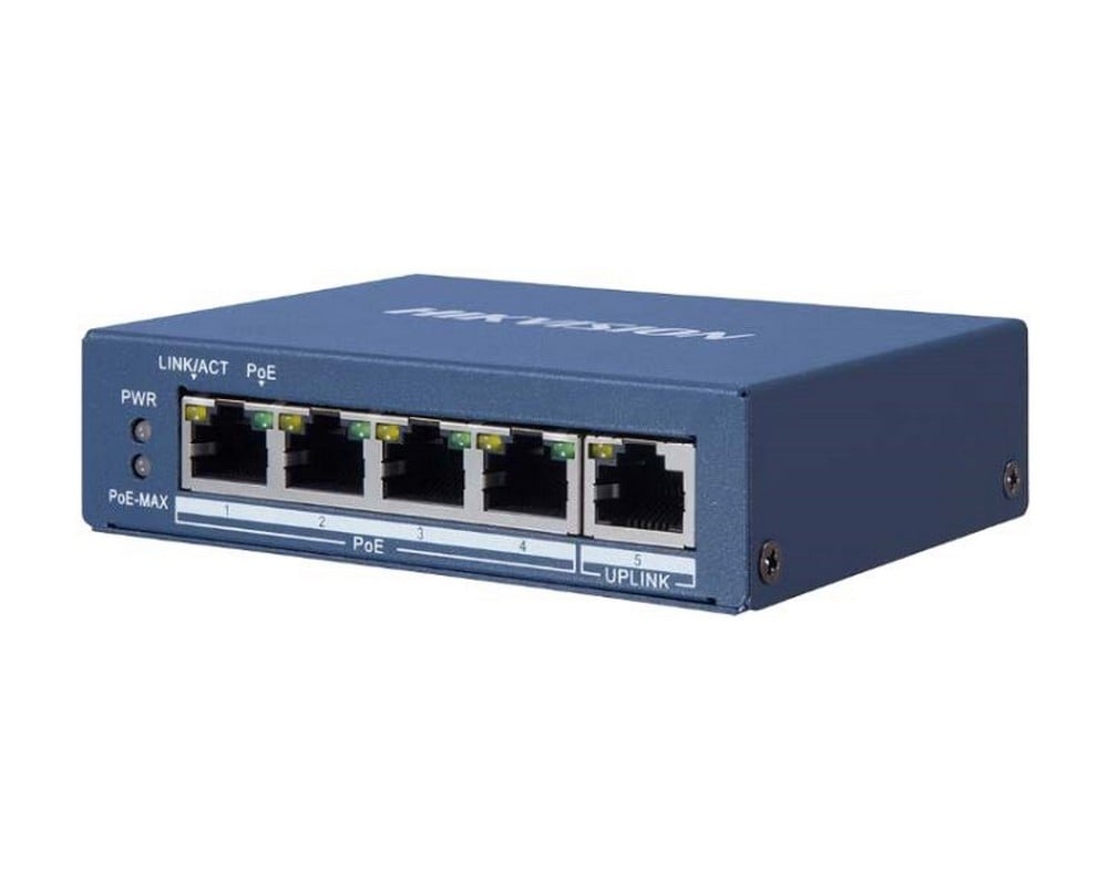 Switch PoE Hikvision 4 Porturi, 60W Gigabit