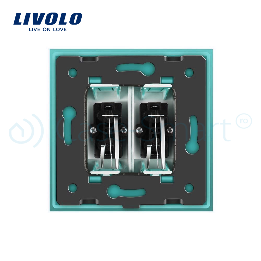 Priză Dublă Audio Livolo cu Ramă Sticlă - imagine 13
