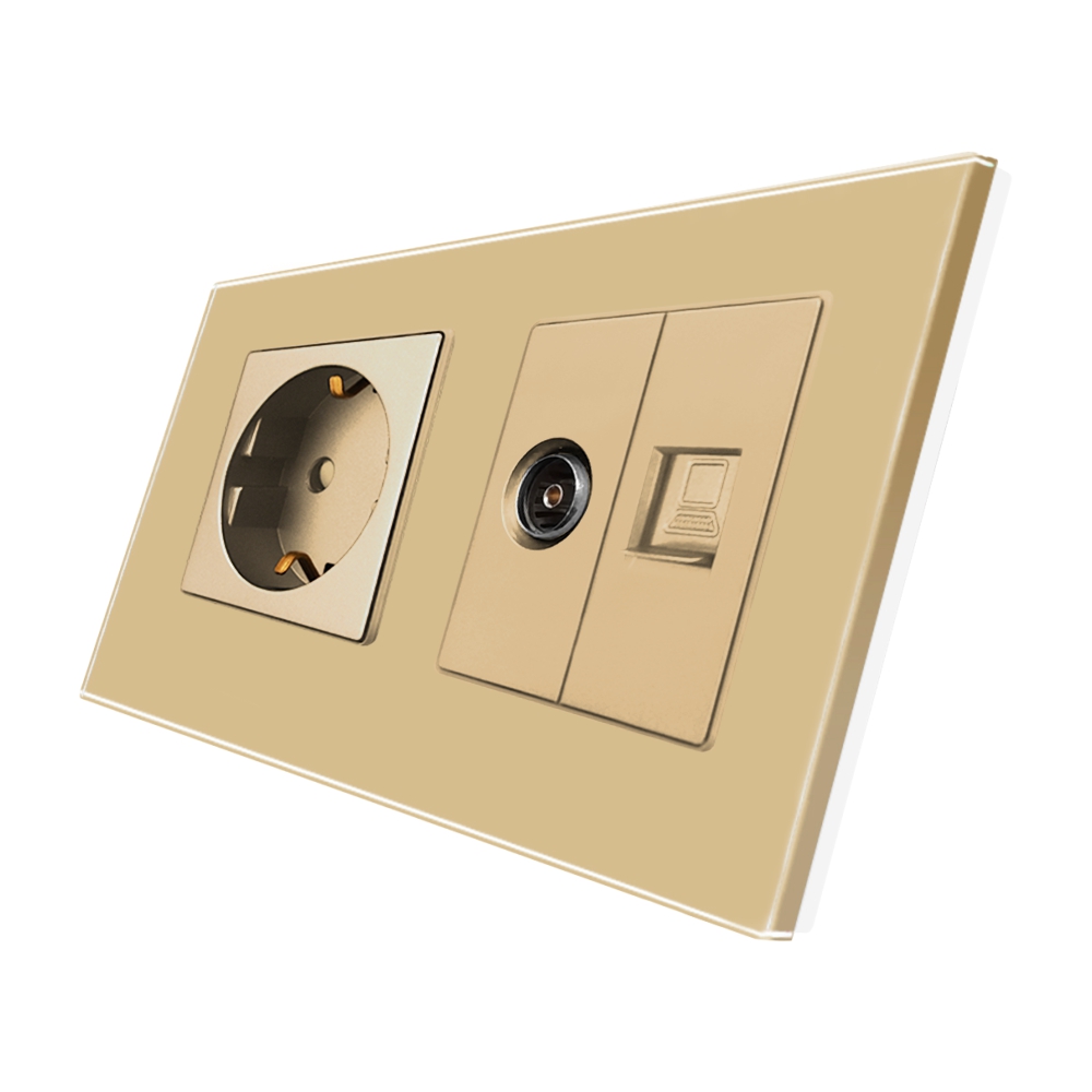 Priza Schuko, TV, Internet cu Rama Sticlă Luxion - imagine 9