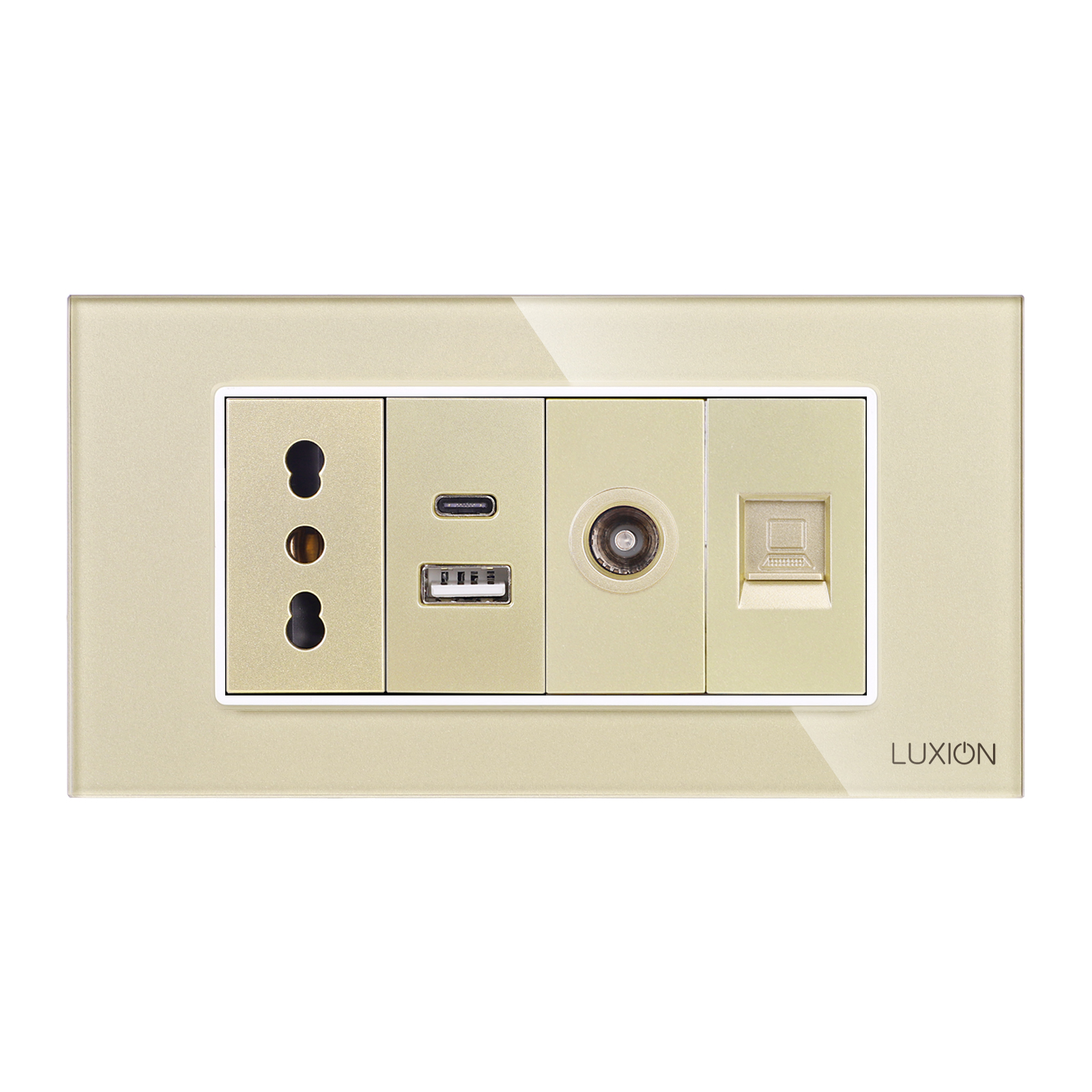 Priza Luxion 4M TV+Net+USB Rama Sticla - imagine 10