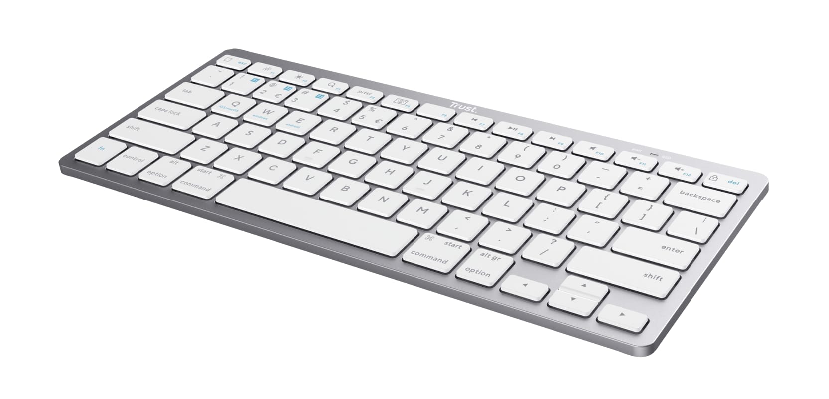 Tastatura Wireless Trust 85 Taste Alb - Compacta si Ergonomica - imagine 3
