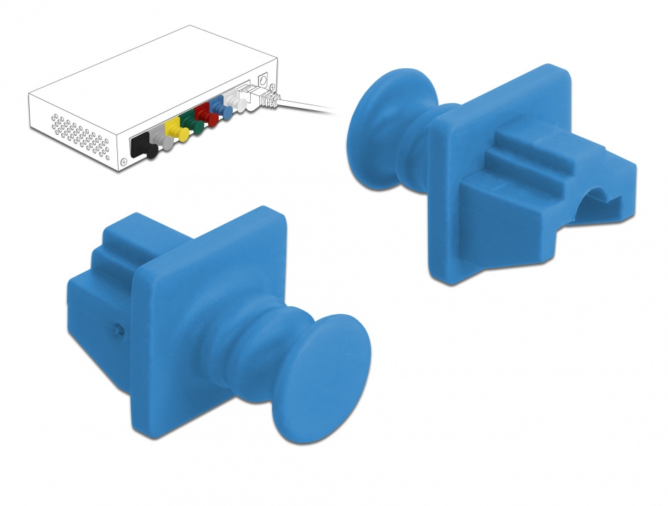 Set 10 Capace Praf RJ45 Albastru Delock