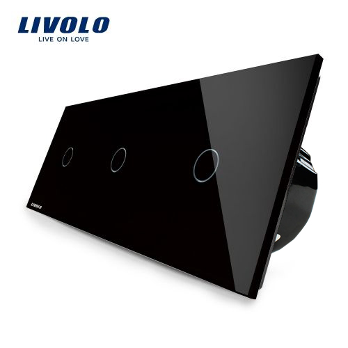 Intrerupator Triplu Touch Livolo, Sticla, LED - imagine 5