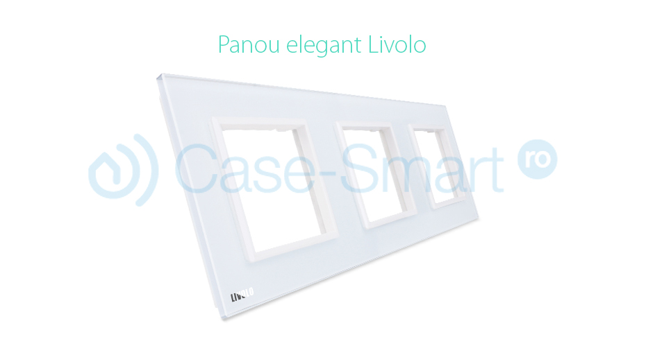 Rama Priză Triplă Livolo Sticlă, Alunecare Ușoară - imagine 3