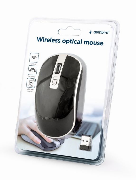 Mouse Wireless Gembird 1600 DPI Negru - Libertate Totală - imagine 4